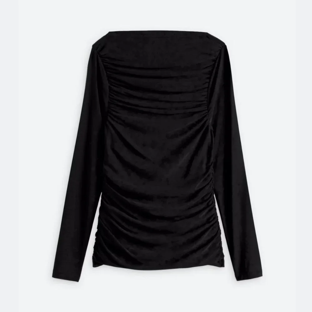 Beautiful Ruched Mesh Top - Picture 4 of 4